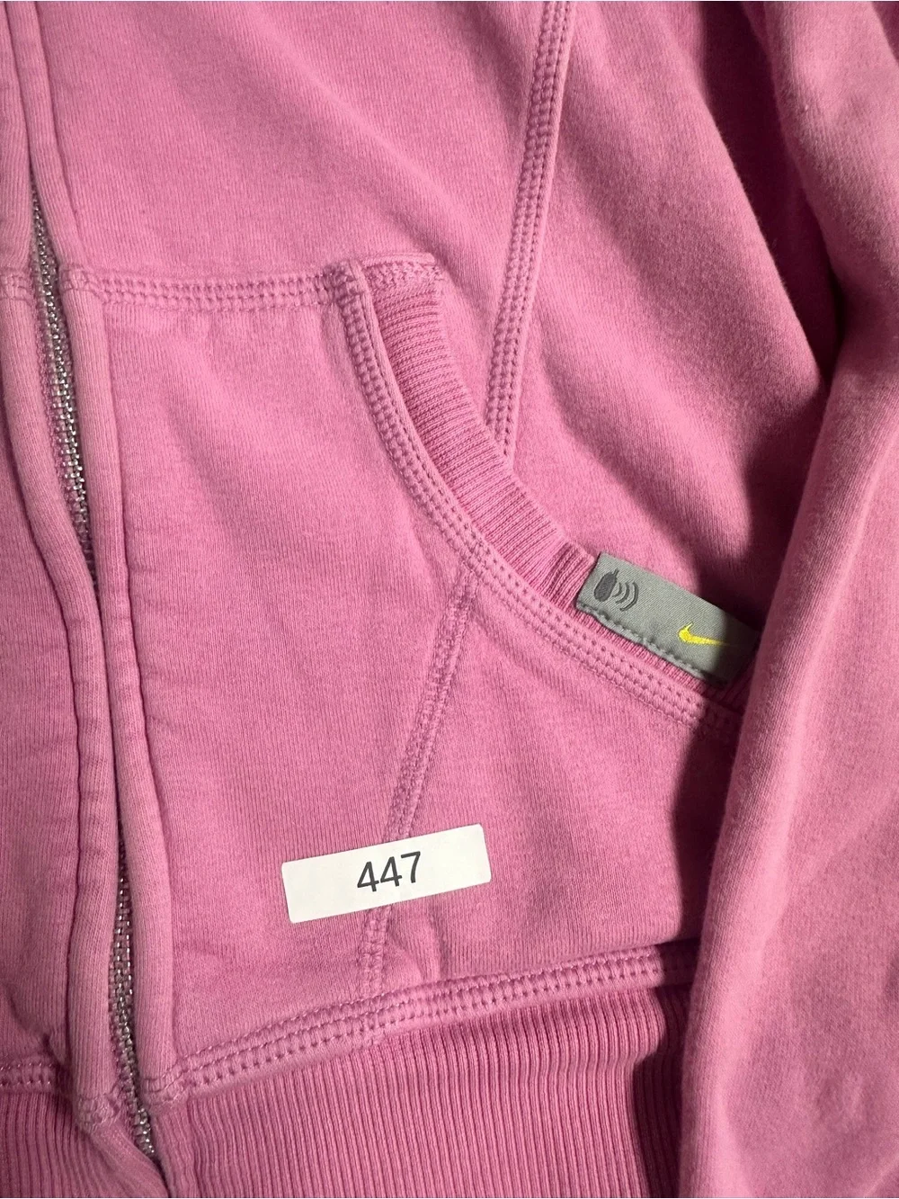 Nike Pink Sherpa-Lined Hoodie with White Swoosh